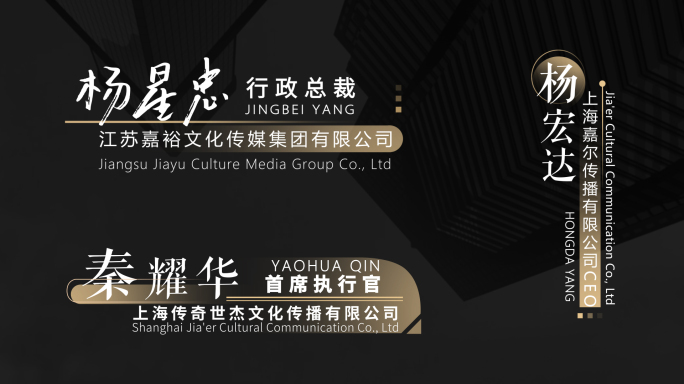 简洁商务高端人名字幕条特效