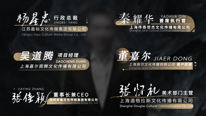 简洁商务高端人名字幕条特效