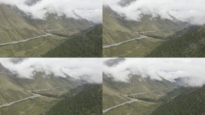 阿坝州 黑水县  云海 大山 公路