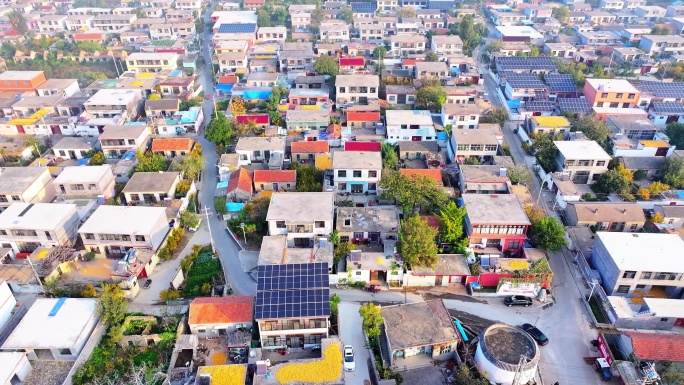 航拍美丽乡村枣庄市杏峪村