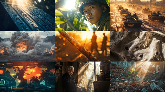 战争战场废墟战火军事训练视频素材2