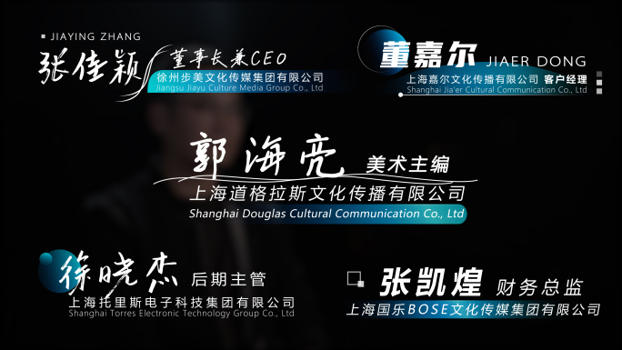 商务企业人名字幕条