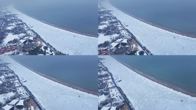 青岛雪景西海岸雪景金沙滩雪景