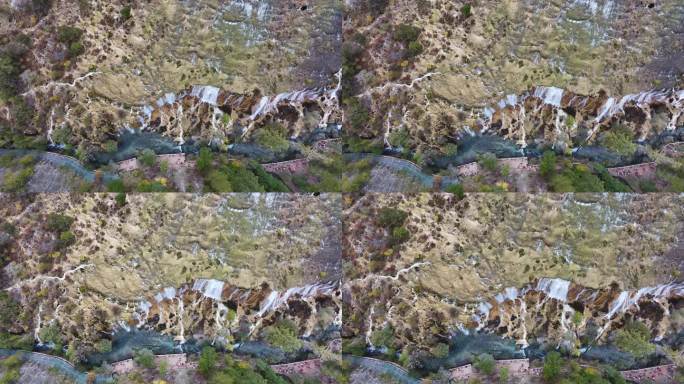 航拍九寨沟秋天珍珠滩瀑布彩林最美水景秋景