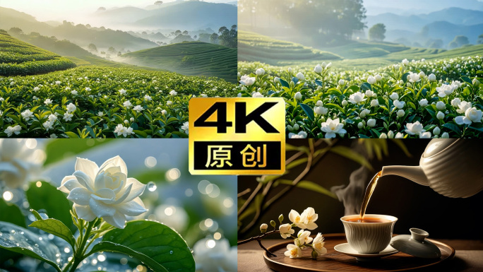 大山云海茶山茉莉花4K