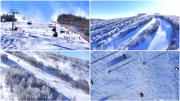 冬日激情唯美的滑雪场