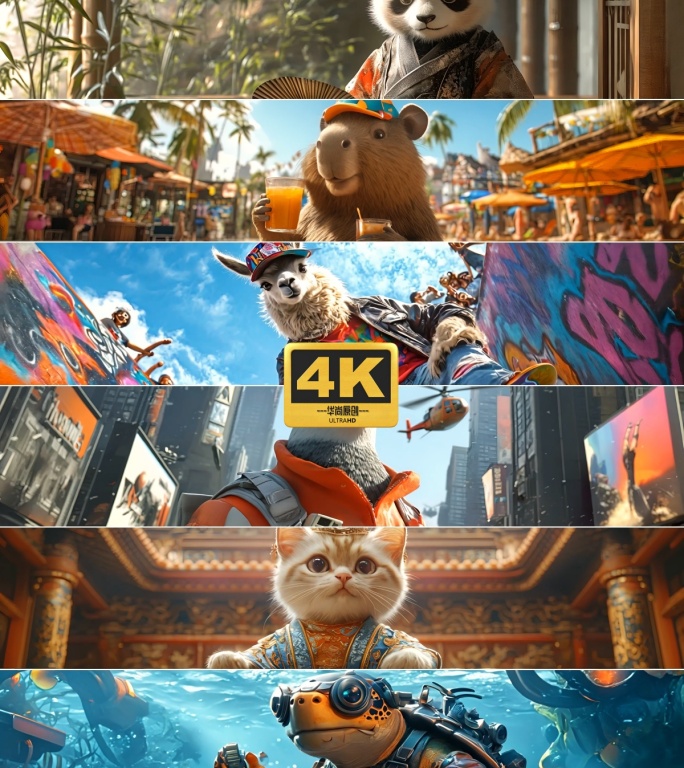 4k宽屏可爱卡通动物合集