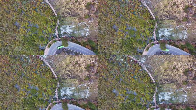 航拍九寨沟秋天珍珠滩瀑布彩林最美水景秋景