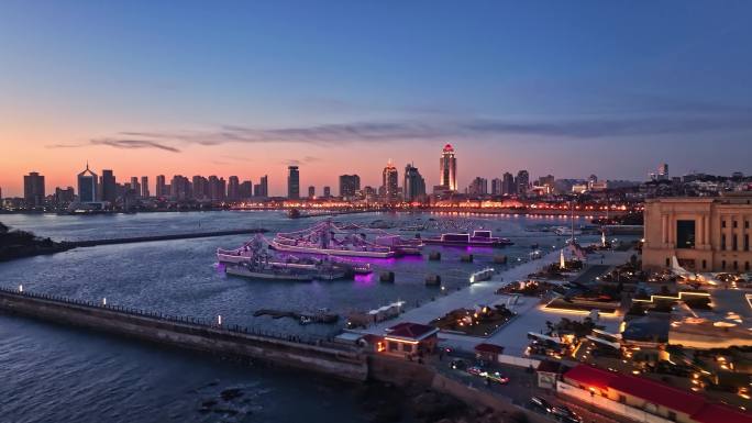 青岛老城区海军博物馆夜景