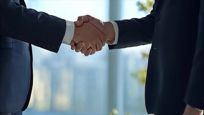 高端商务合作握手商务洽谈谈判视频素材ai