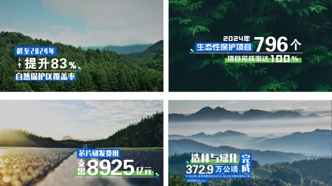 4K 简洁数据 数字字幕条 渐变数据