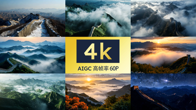 震撼长城四季以及日出日落云海穿越银河合集