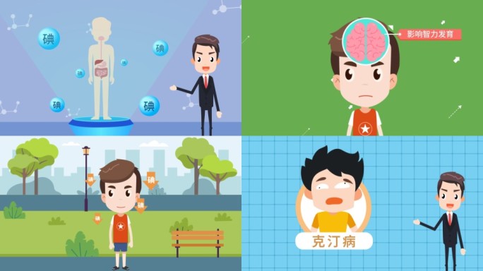 MG动画预防碘缺乏病AE工程一