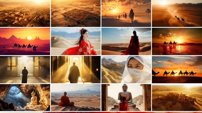 古代沙漠古城西域丝绸之路西方佛教
