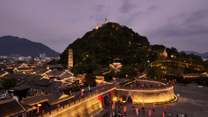 浙江临海台州府城夜景