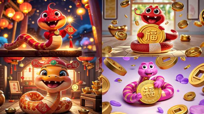 有福蛇 2025新年蛇年节日喜庆通吉祥物