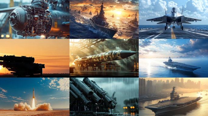 火箭升空航空母舰战舰直升机火箭炮洲际导弹