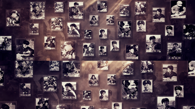 复古历史多人物宽屏空间竖图穿梭怀旧照片墙