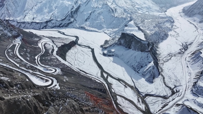 安集海大峡谷 冬天 雪天 峡谷 自然风光