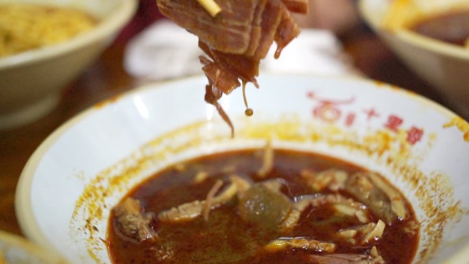 山西临汾洪洞县当地特色美食牛肉牛筋牛肚