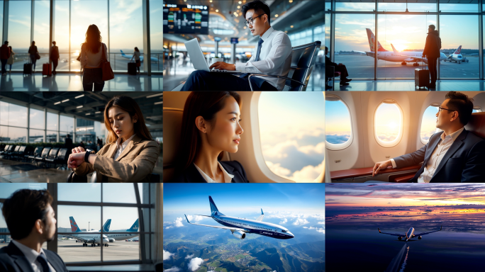 日出旅行商务繁忙机场等待飞机窗户梦想候机
