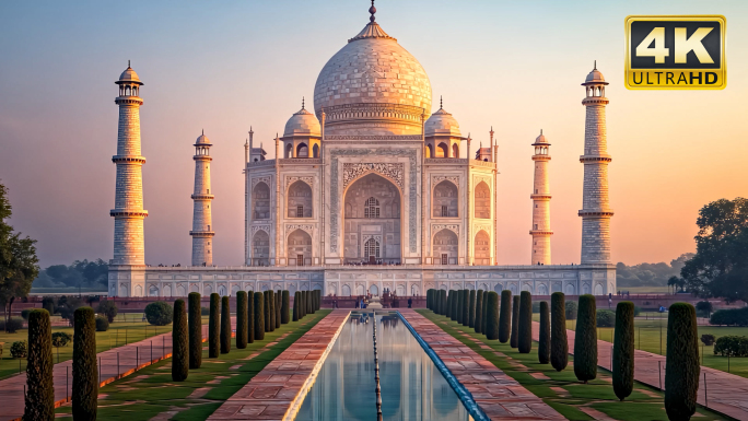 泰姬陵国外建筑名胜估计旅游景点视频素材1