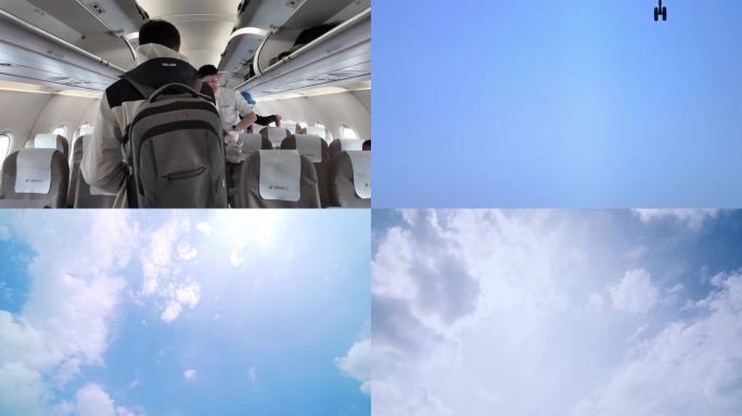 过年回家飞机起飞 坐飞机回家 旅途