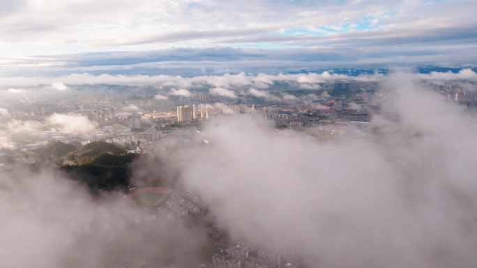 景德镇城市云海 城市宣传片 大片云海延时