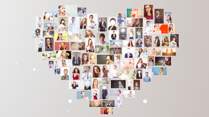 宽屏 图片展示后汇聚爱心