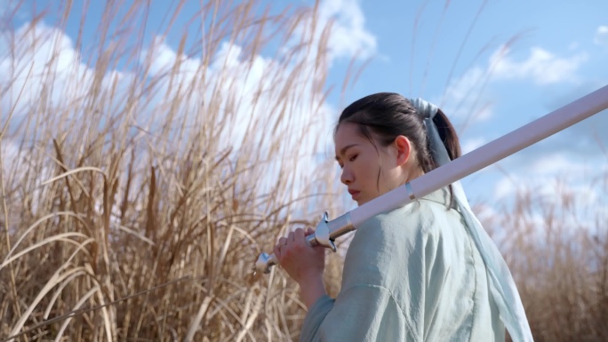 4K实拍古风古装武侠风江湖意境 侠女