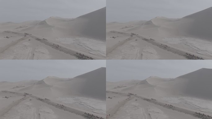鸣沙山月牙泉航拍4K