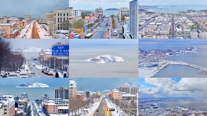 4K合集冬日唯美童话雪景威海孙家疃北山路