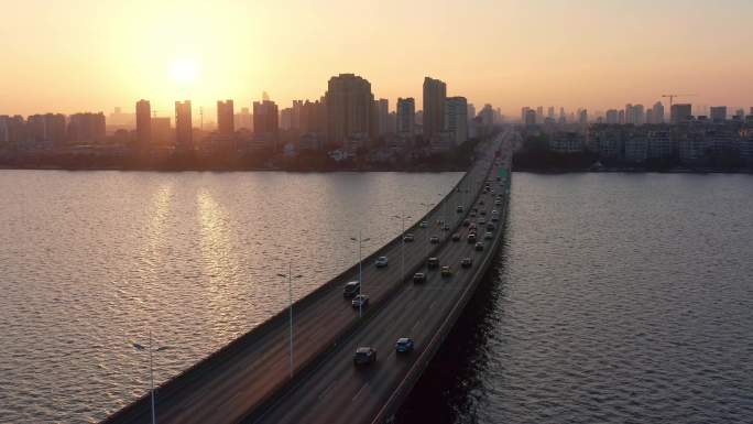 苏州工业园区独墅湖隧道水上桥梁道路风景