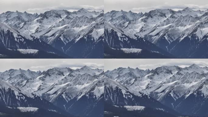 喀拉峻 新疆草原 冬季草原 伊犁航拍