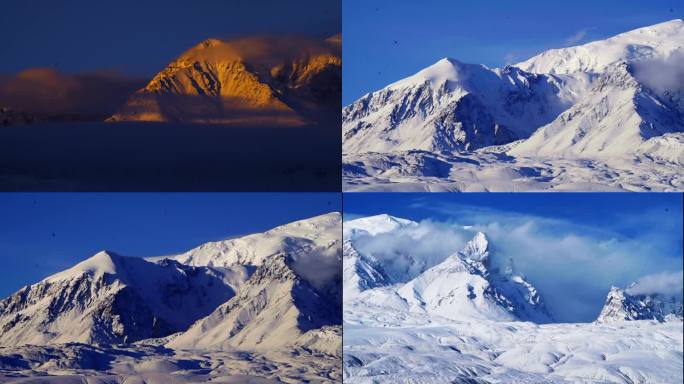 雪山延时摄影日照金山塔县雪山