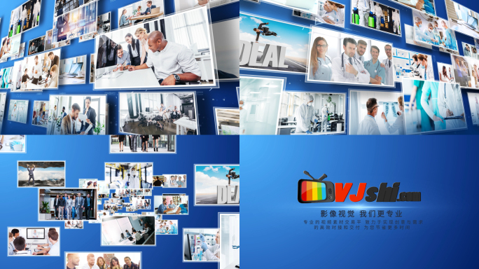 大气简洁照片展示照片墙多图片汇聚AE模板