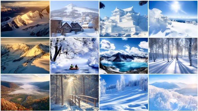 长白山天池合集 冬天长白山美丽雪景
