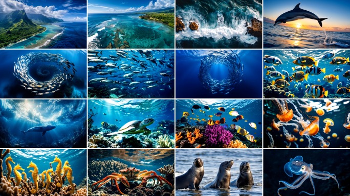 【4K】海洋世界生态海底动物生物合集
