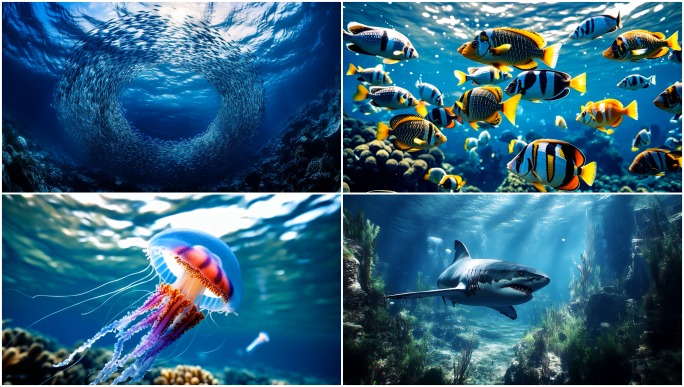 【4K】海洋世界生态海底动物生物合集