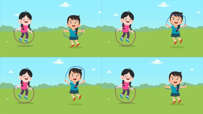 mg人物运动会跳绳比赛