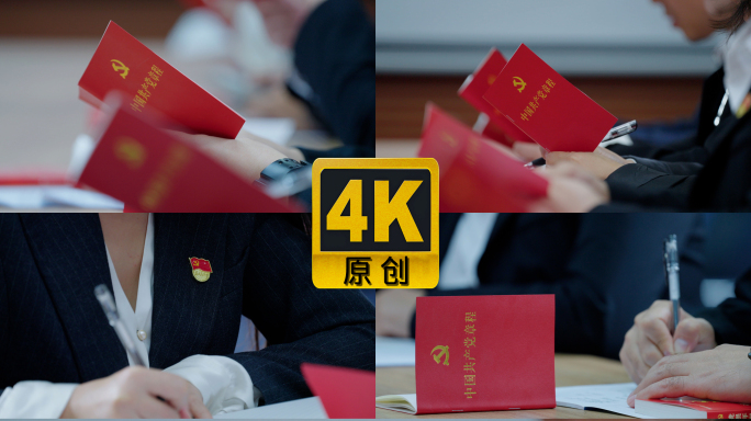 党建学习党的章程实拍4K