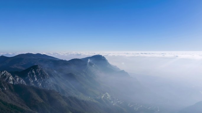 庐山仰天坪清晨自然风景航拍延时