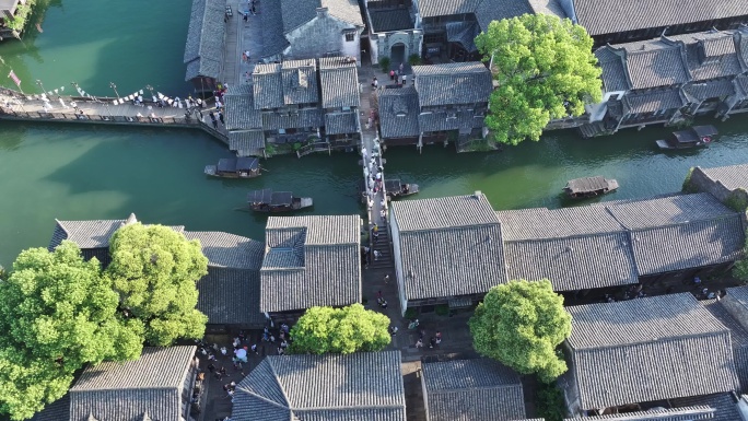 江南水乡古镇江南唯美航拍