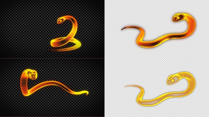 科技全息金蛇三维动画2－带通道