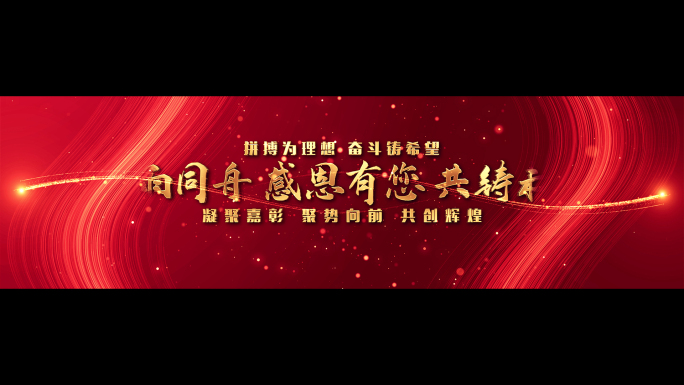 宽屏线条红色党政企业图文回顾照片荣誉颁奖