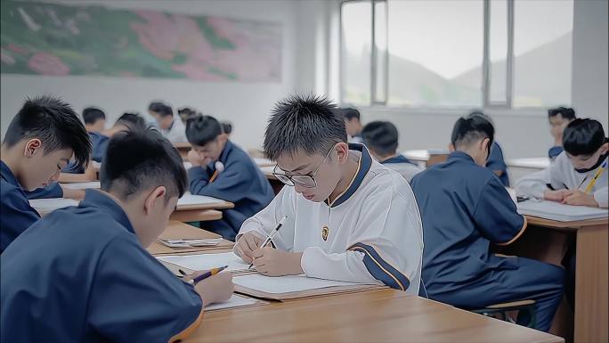 学校校园教室考场考试学生写作业高考考试监