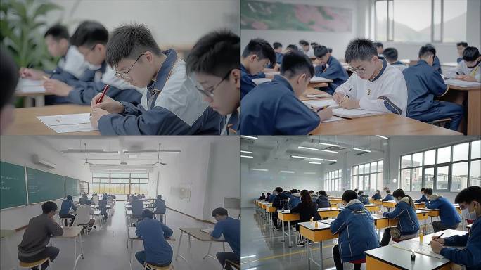 学校校园教室考场考试学生写作业高考考试监