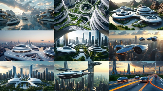 【4K】未来城市 科幻城市 智慧交通