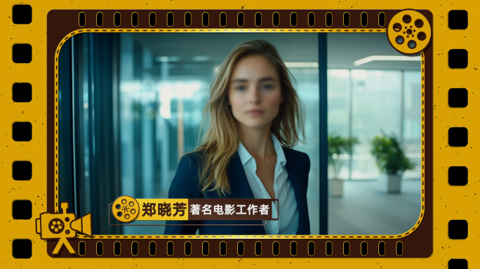 三款复古视频框 影视采访框 对话框