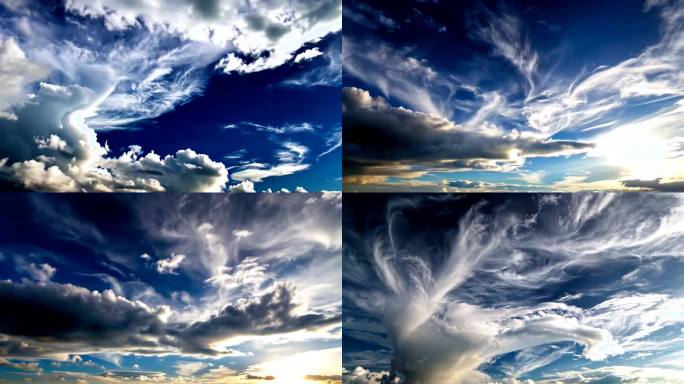 蓝天白云云朵唯美延时摄影